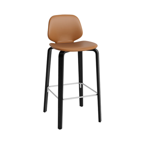 My Chair Bar + Counter Stool: Wood Base + Fully Upholstered + Bar + Black Ash