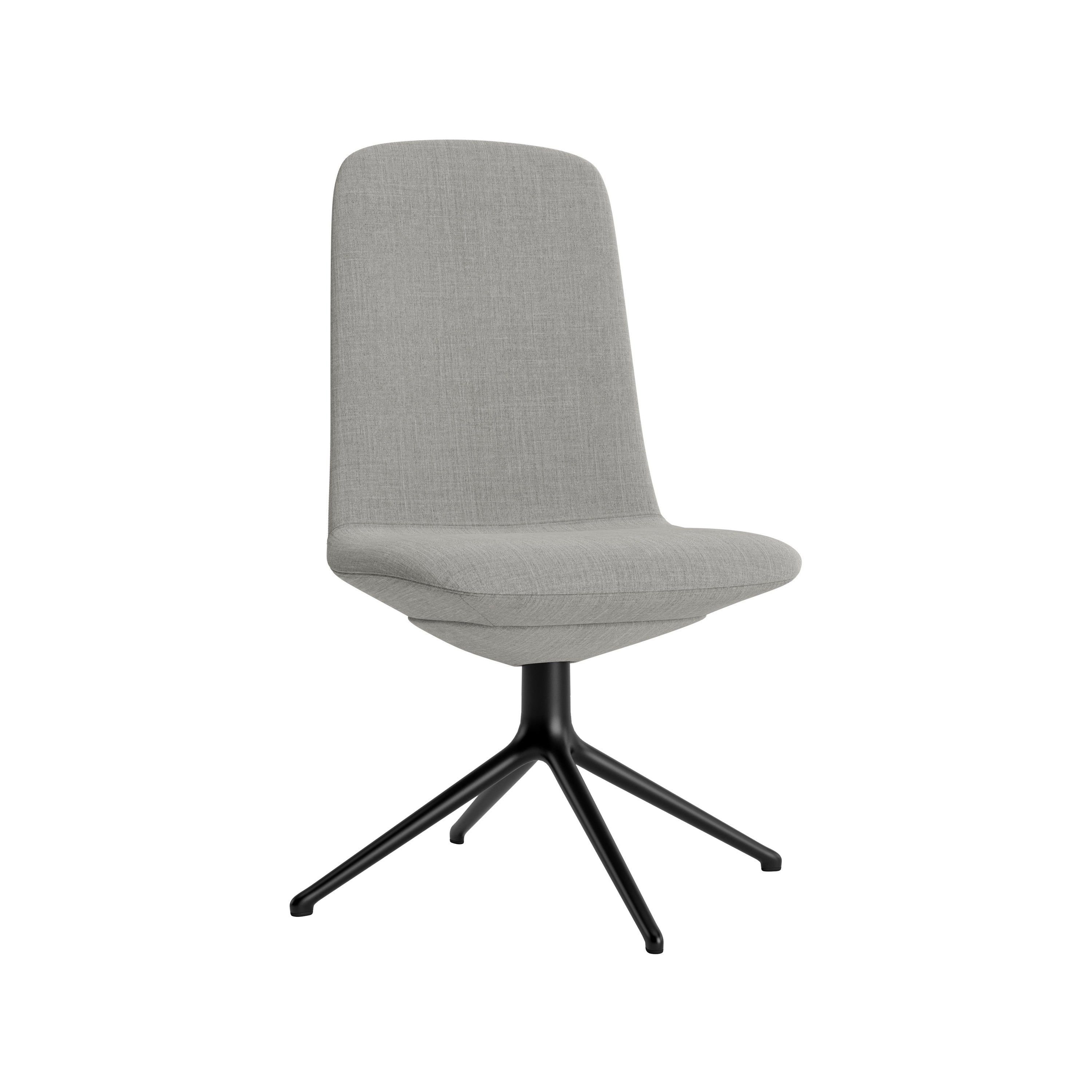 Off Chair 4 Legs: Low + Without Arm + Black Aluminum