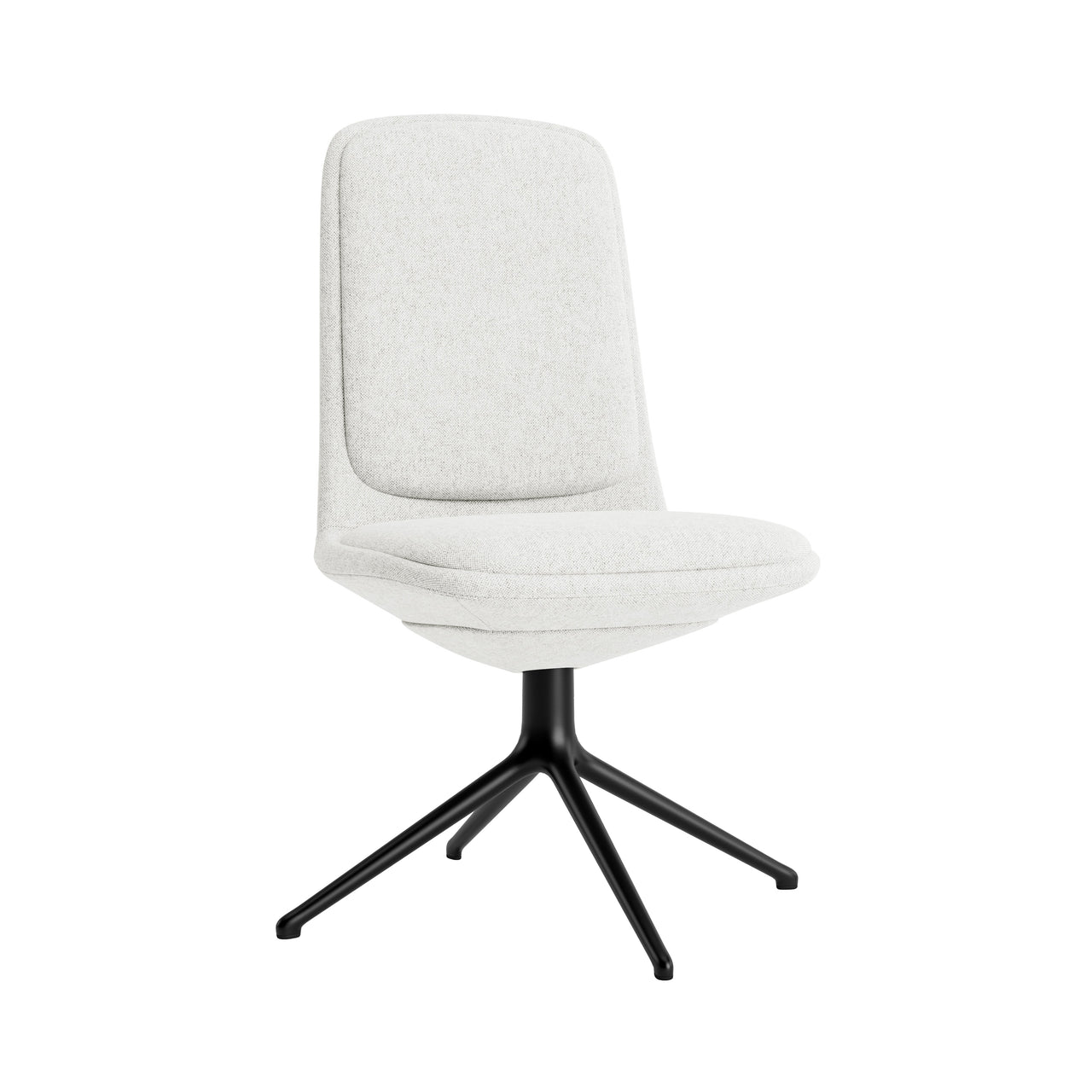 Off Chair 4 Legs with Cushion: Low + Without Arm + Black Aluminum
