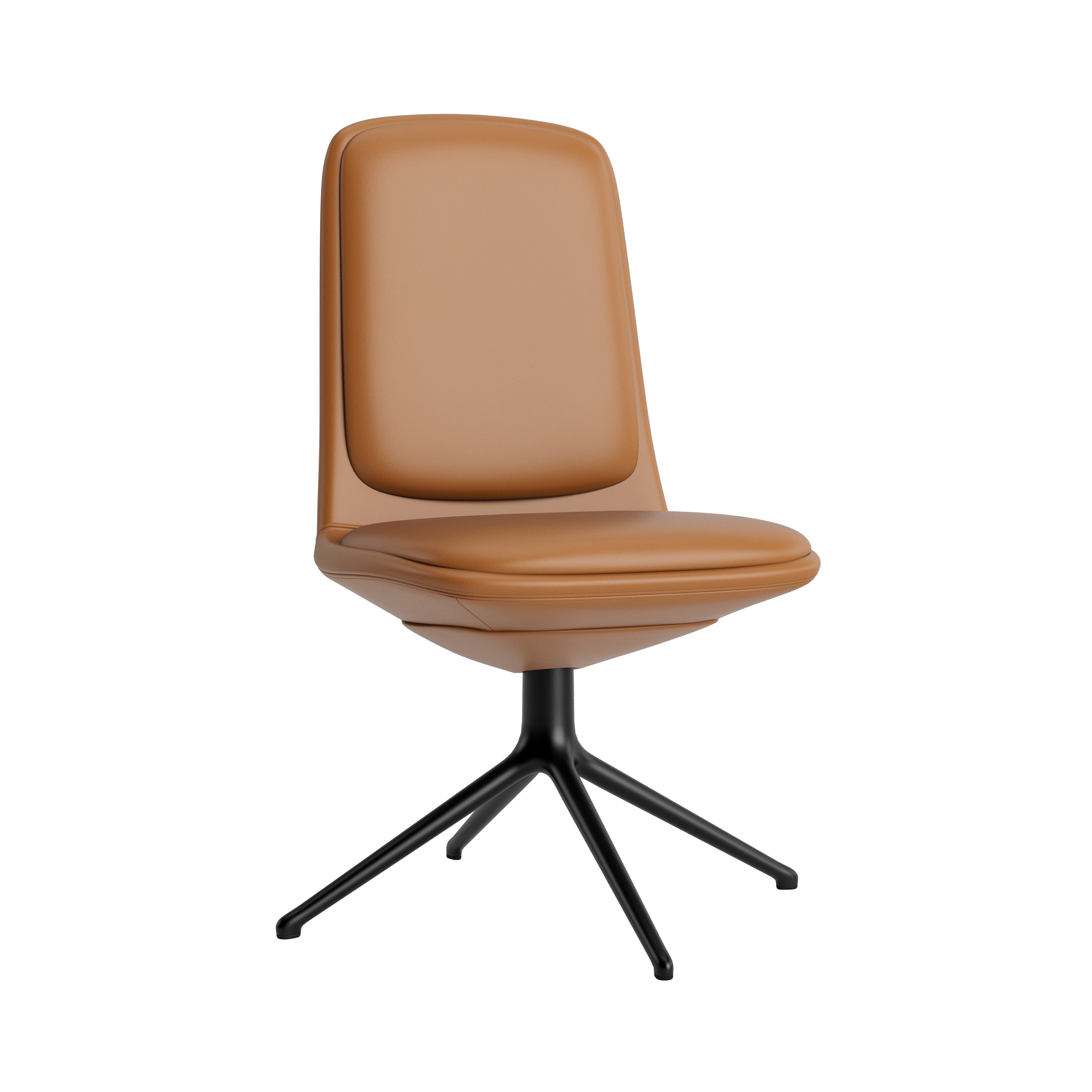 Off Chair 4 Legs with Cushion: Low + Without Arm + Black Aluminum