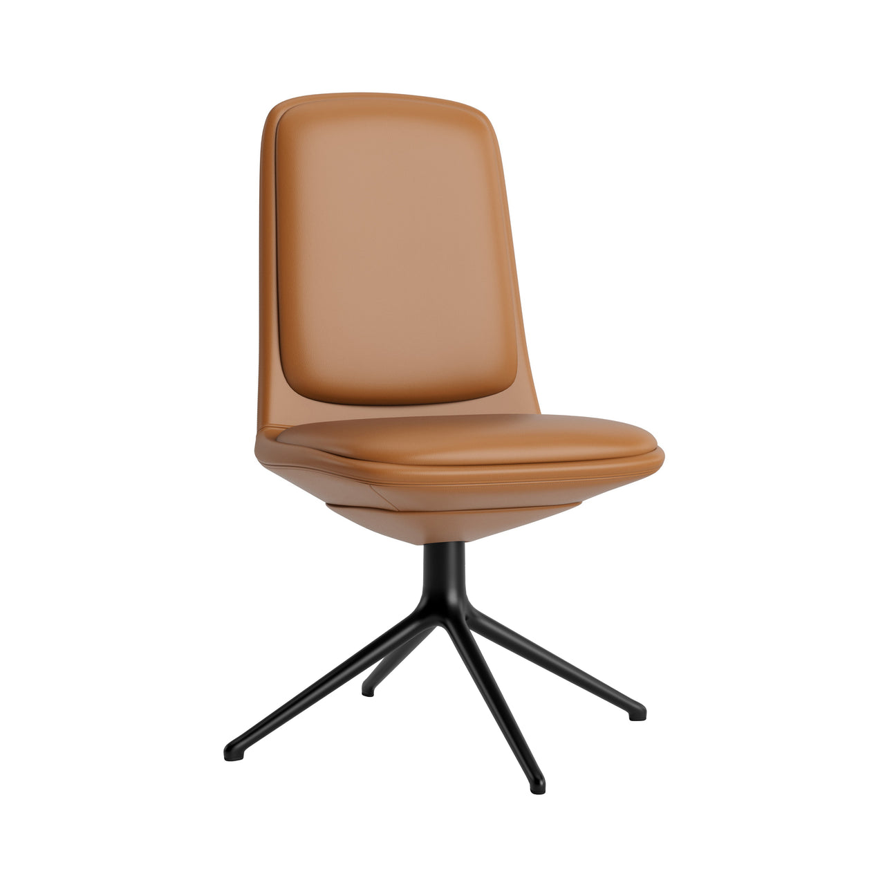 Off Chair 4 Legs with Cushion: Low + Without Arm + Black Aluminum