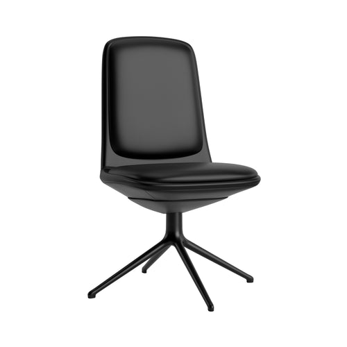 Off Chair 4 Legs with Cushion: Low + Without Arm + Black Aluminum