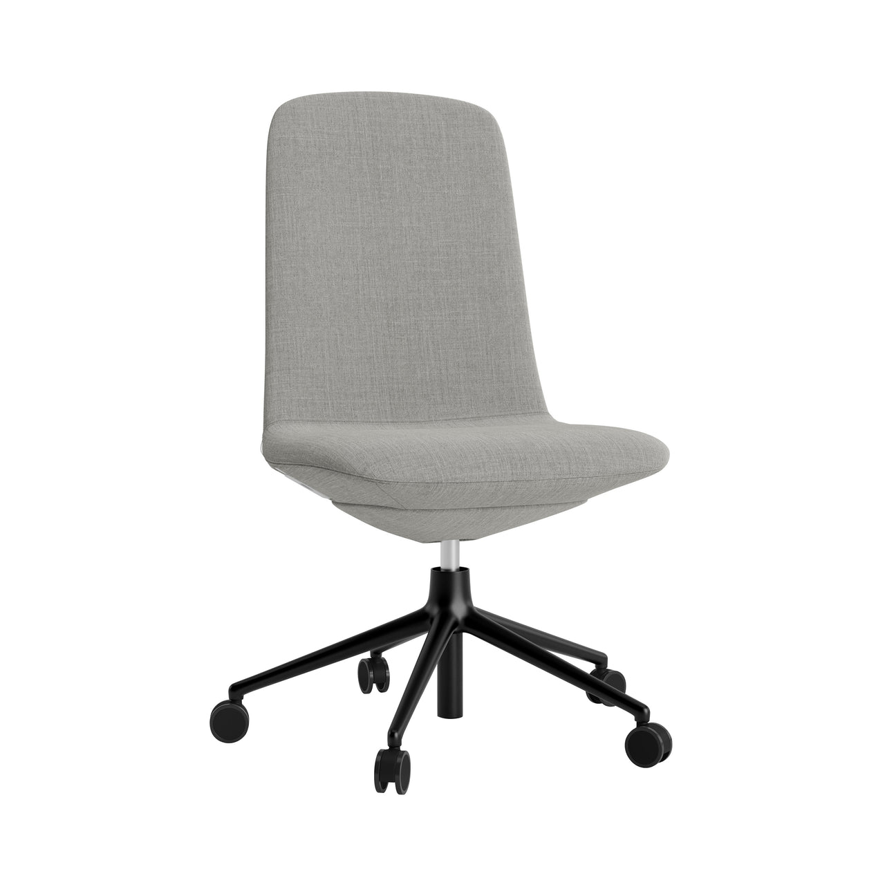 Off Chair 5W Gaslift: Low + Without Arm + Black Aluminum
