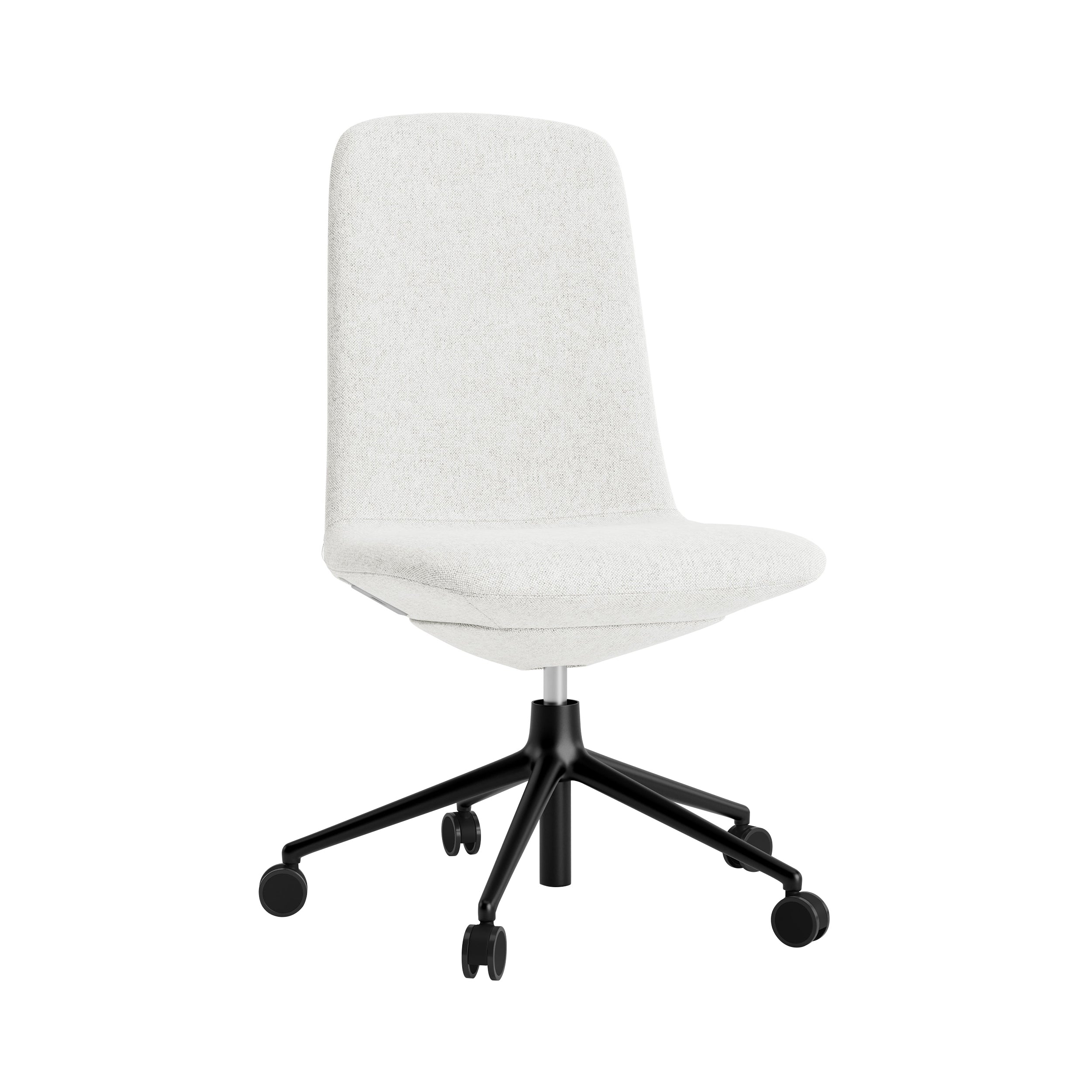Off Chair 5W Gaslift: Low + Without Arm + Black Aluminum