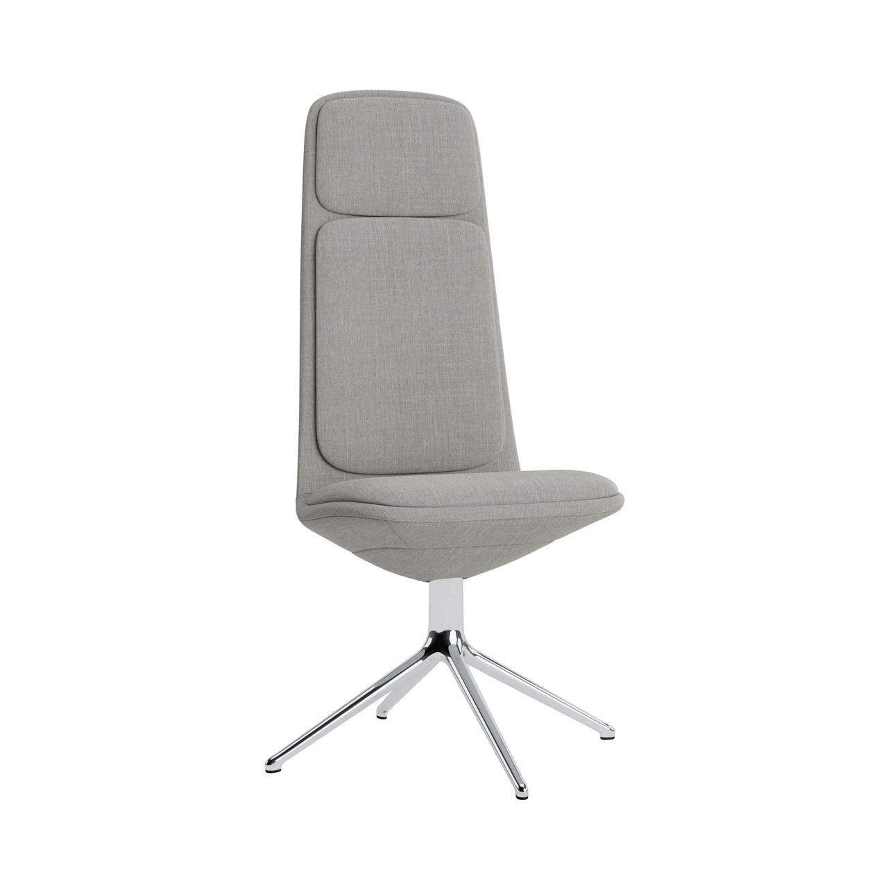 Off Chair 4 Legs with Cushion: High + Without Arm + Aluminum