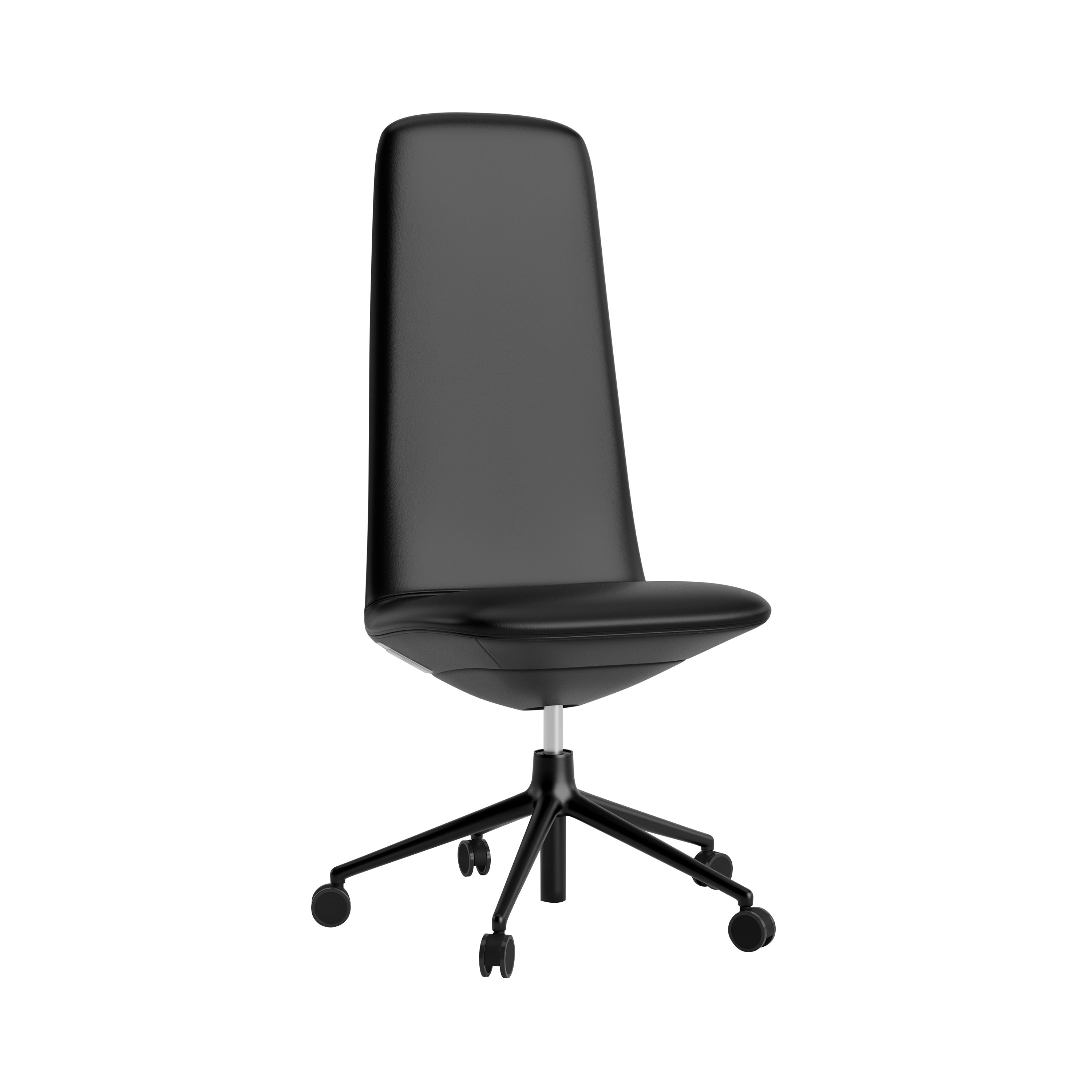 Off Chair 5W Gaslift: High + Without Arm + Black Aluminum