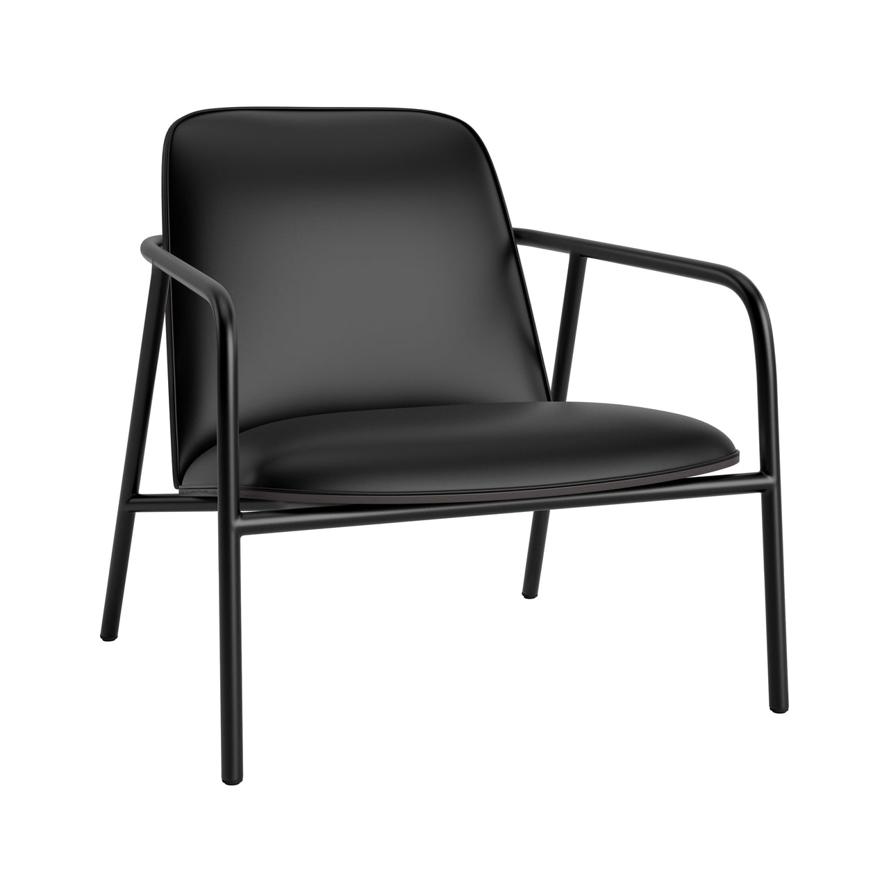 Pad Lounge Chair: Low + Black Steel + Black