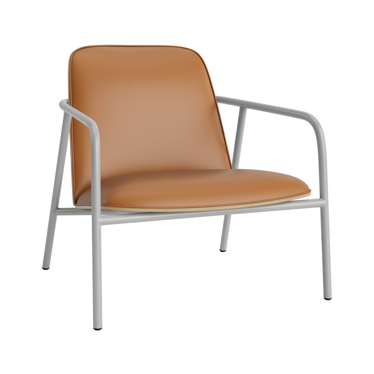 Pad Lounge Chair: Low + Grey Steel + Oak