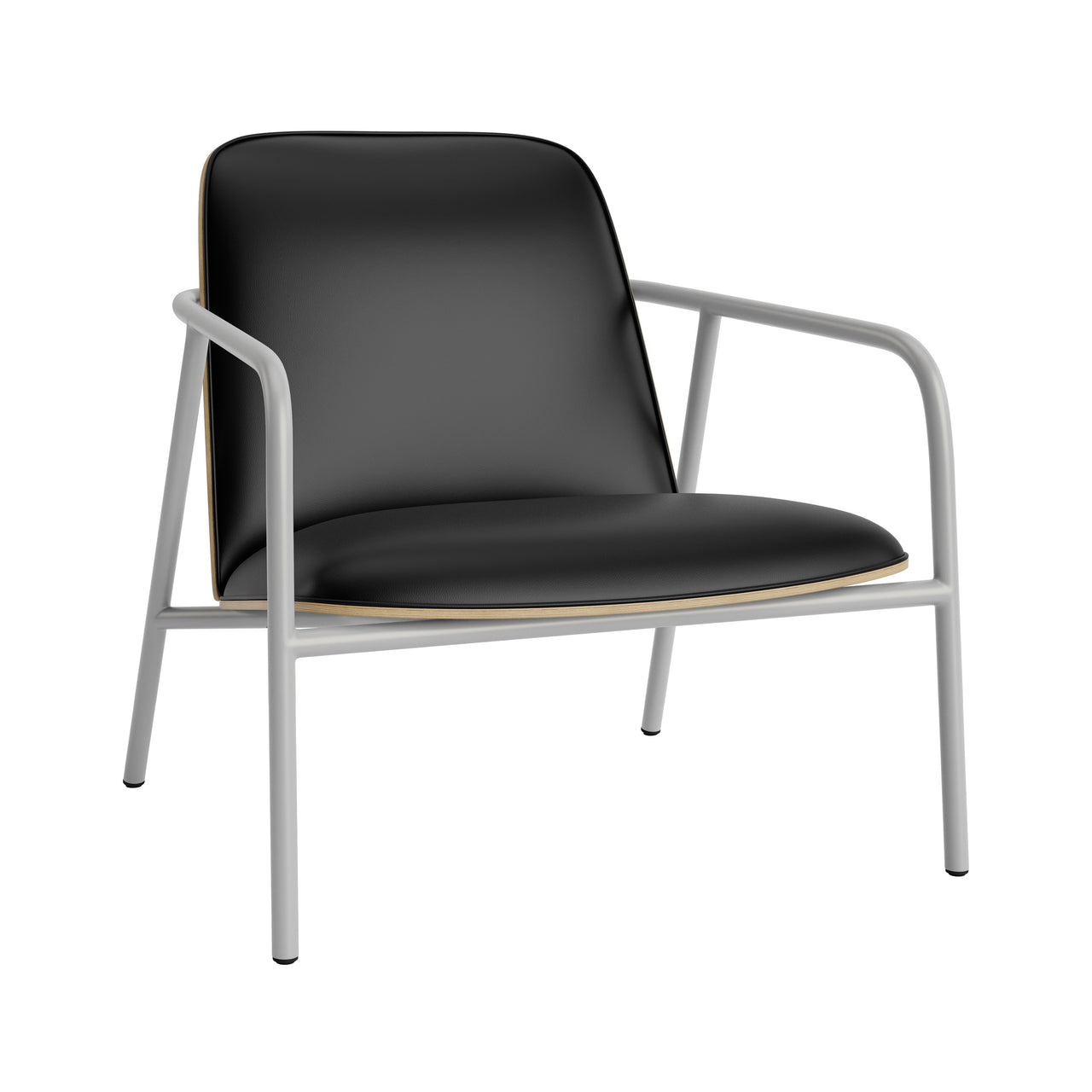 Pad Lounge Chair: Low + Grey Steel + Oak
