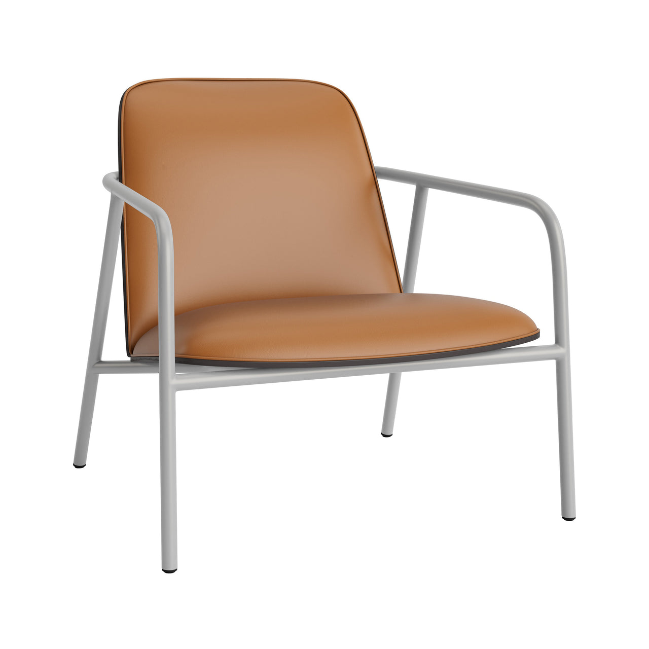 Pad Lounge Chair: Low + Grey Steel + Black