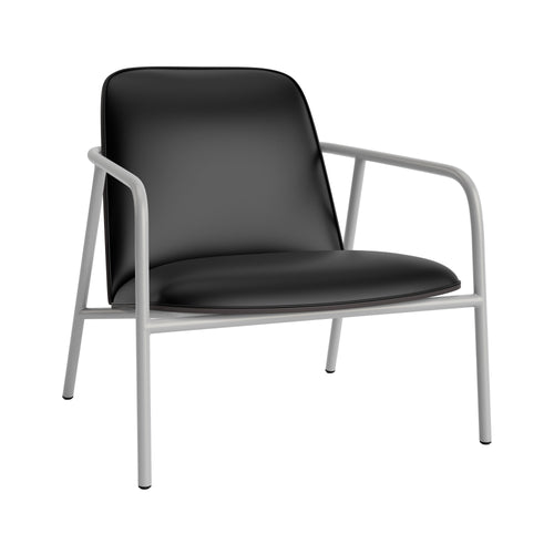 Pad Lounge Chair: Low + Grey Steel + Black