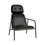 Pad Lounge Chair: High + Black Steel + Oak