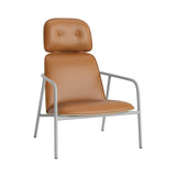 Pad Lounge Chair: High + Grey Steel + Oak