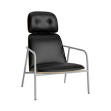 Pad Lounge Chair: High + Grey Steel + Oak