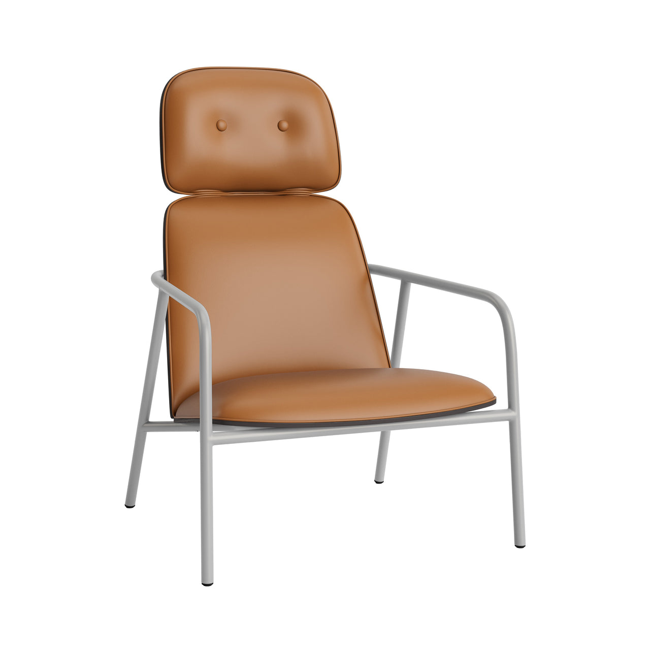 Pad Lounge Chair: High + Grey Steel + Black