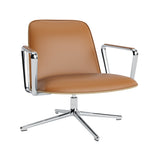 Pad Lounge Chair Low Swivel: Aluminum + Oak + Without Tilt