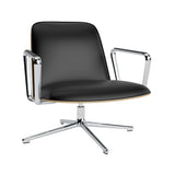 Pad Lounge Chair Low Swivel: Aluminum + Oak + Without Tilt