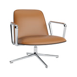 Pad Lounge Chair Low Swivel: Aluminum + Black Oak + Without Tilt