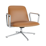 Pad Lounge Chair Low Swivel: Aluminum + Oak + With Tilt