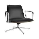 Pad Lounge Chair Low Swivel: Aluminum + Oak + With Tilt