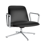 Pad Lounge Chair Low Swivel: Black Aluminum + Black Oak + With Tilt 