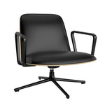 Pad Lounge Chair Low Swivel: Black Aluminum + Oak + With Tilt