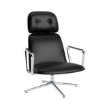 Pad Lounge Chair High Swivel: Aluminum + Black Oak + Without Tilt