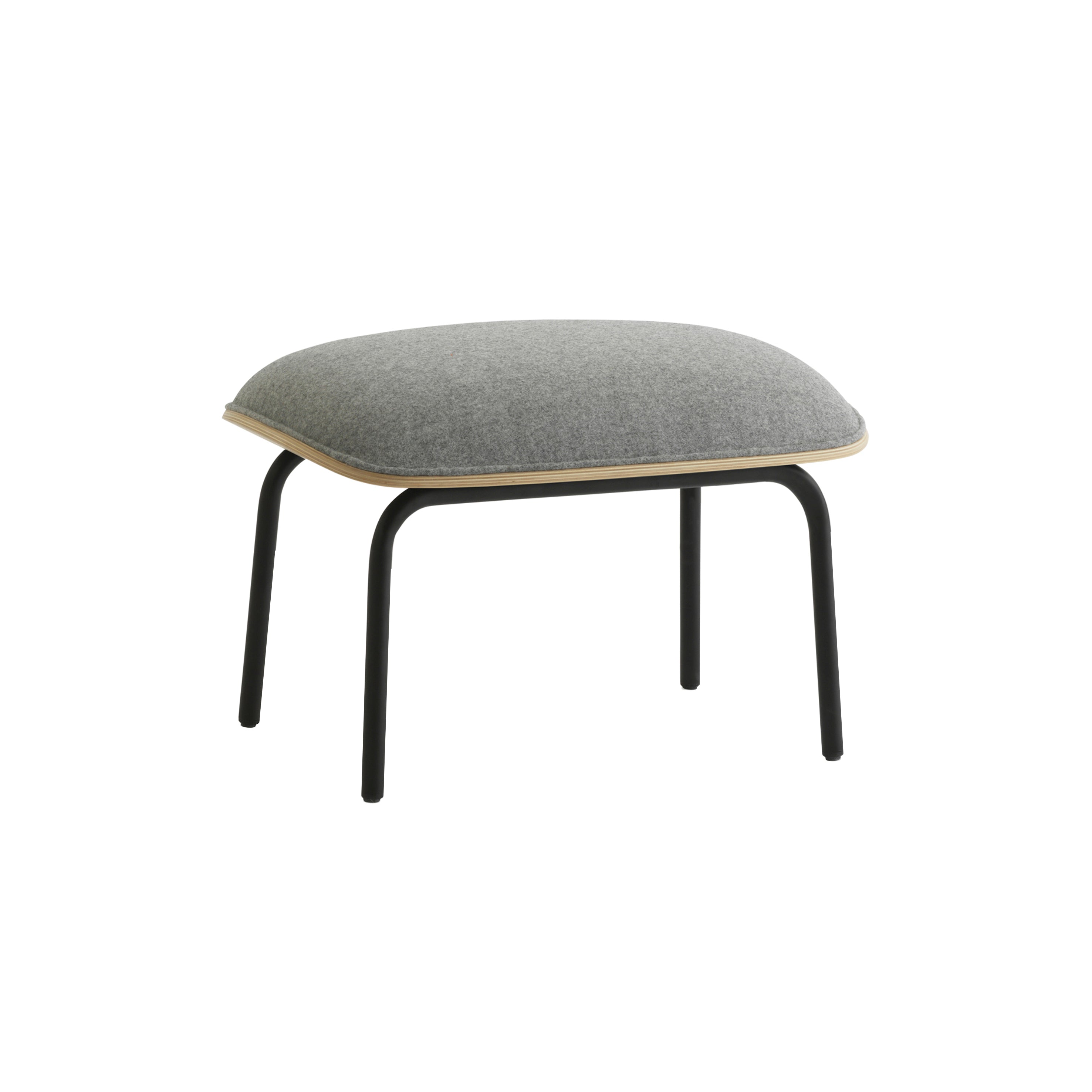 Pad Footstool: Black Steel + Oak