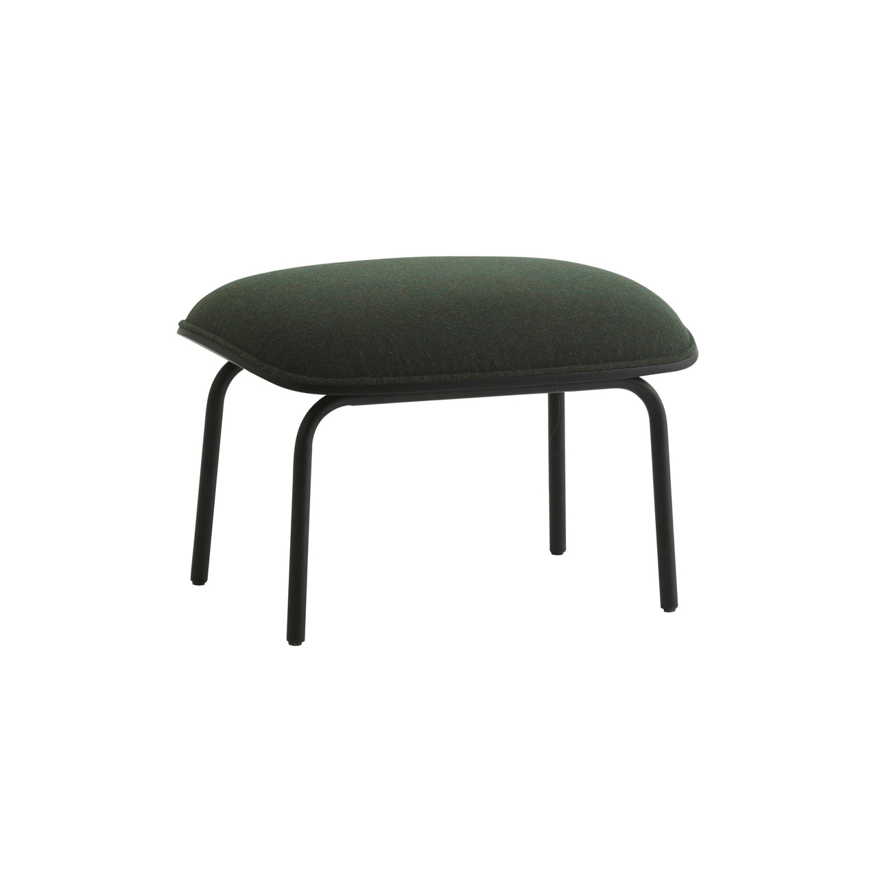Pad Footstool: Black Steel + Black