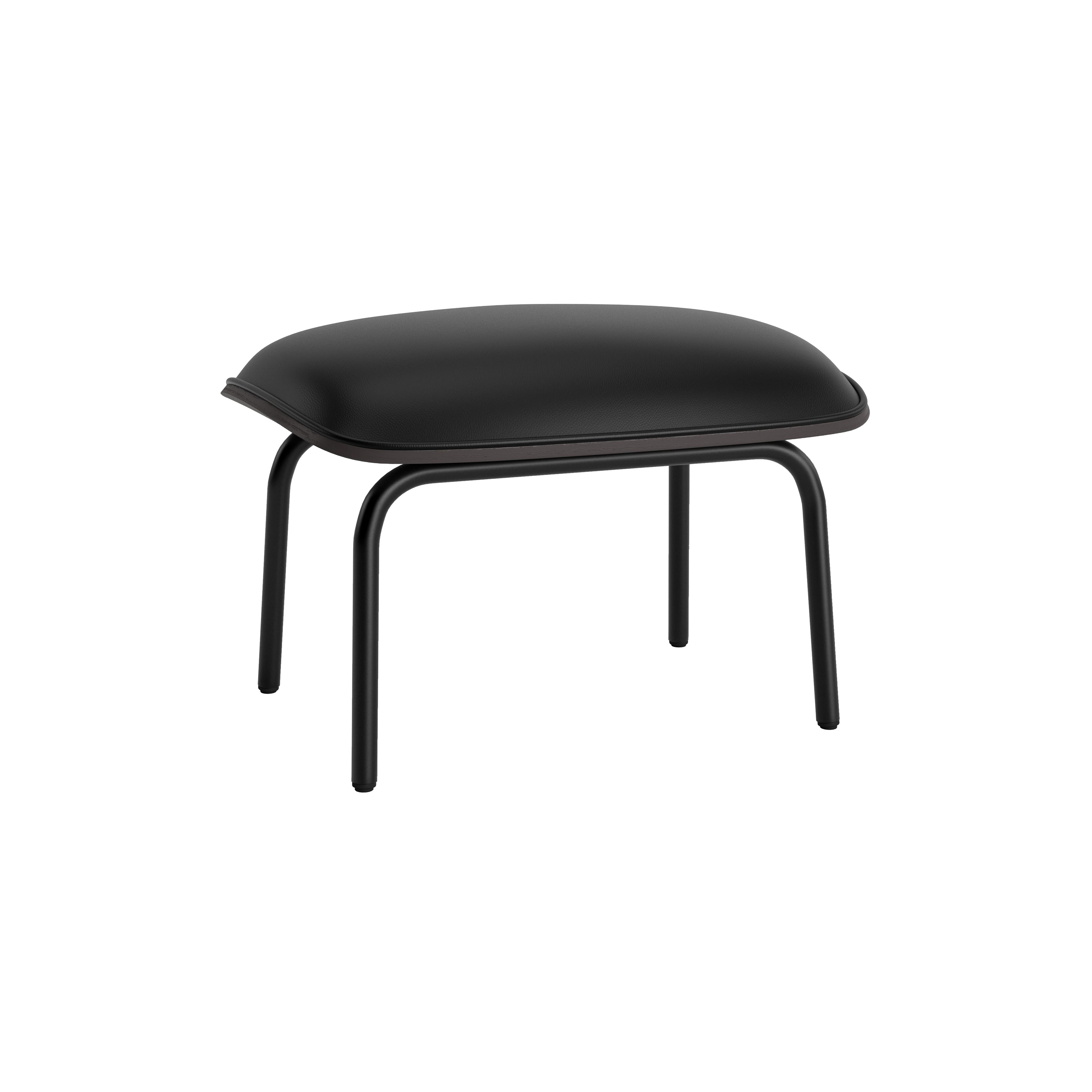 Pad Footstool: Black Steel + Black Oak