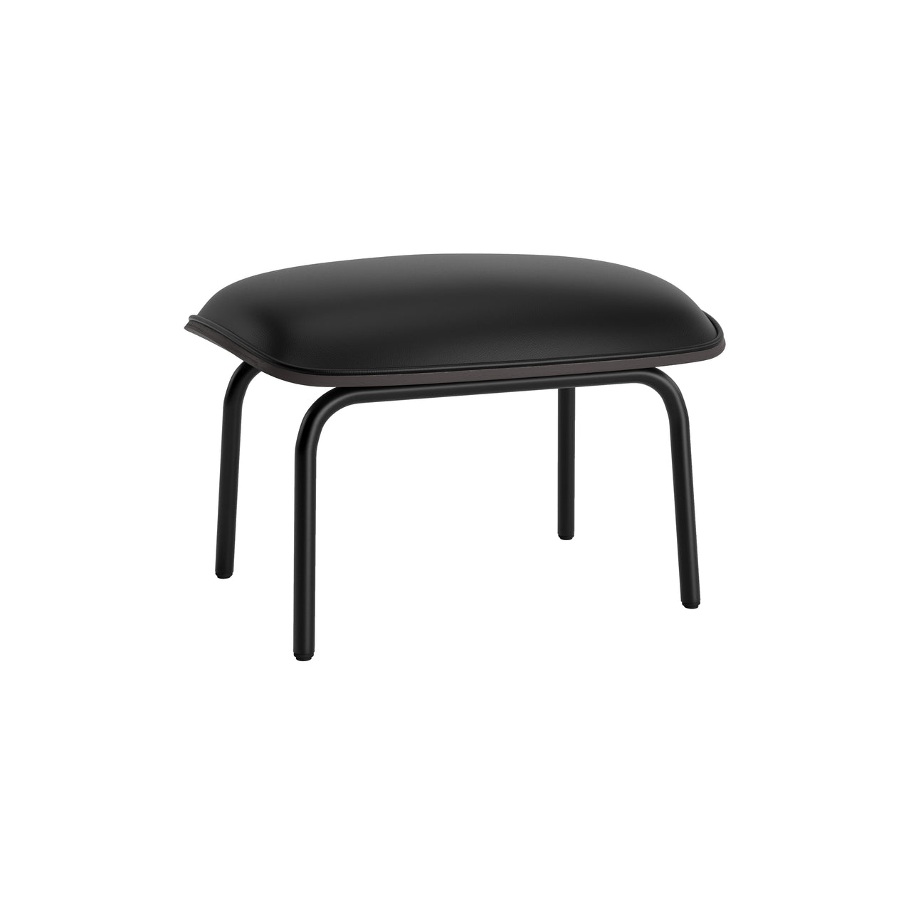 Pad Footstool: Black Steel + Black Oak