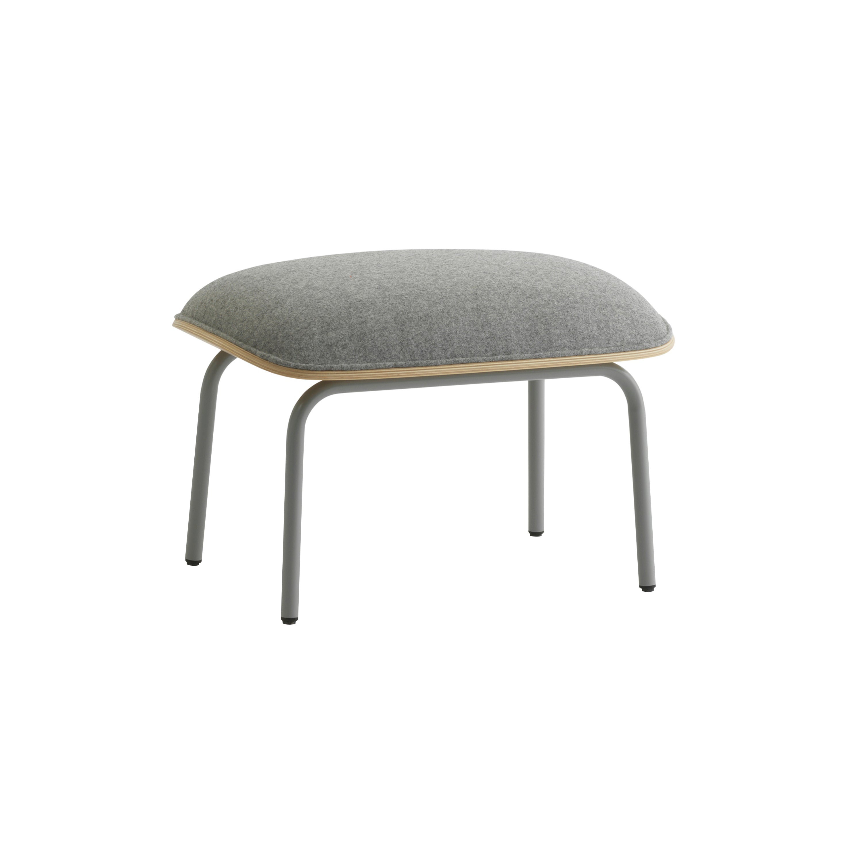 Pad Footstool: Grey Steel + Oak