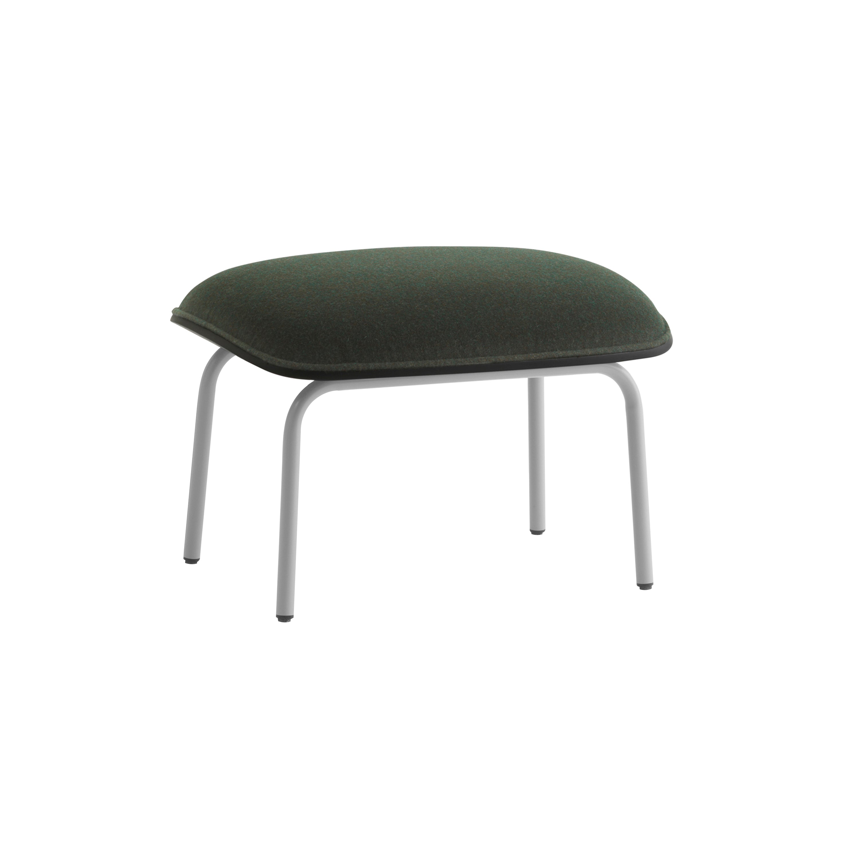 Pad Footstool: Grey Steel + Black
