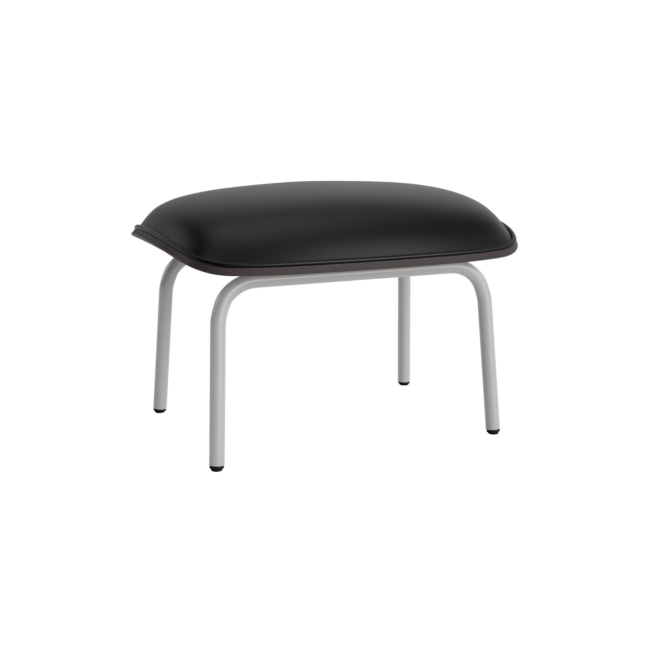 Pad Footstool: Grey Steel + Black Oak