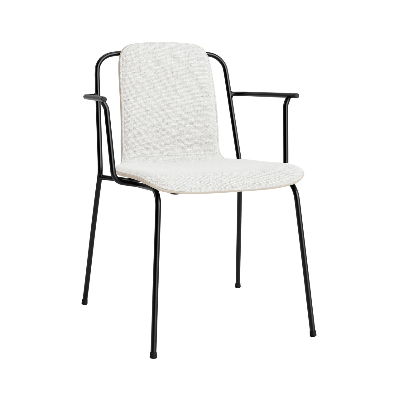 Studio Armchair: Front Upholstered + Light Grey