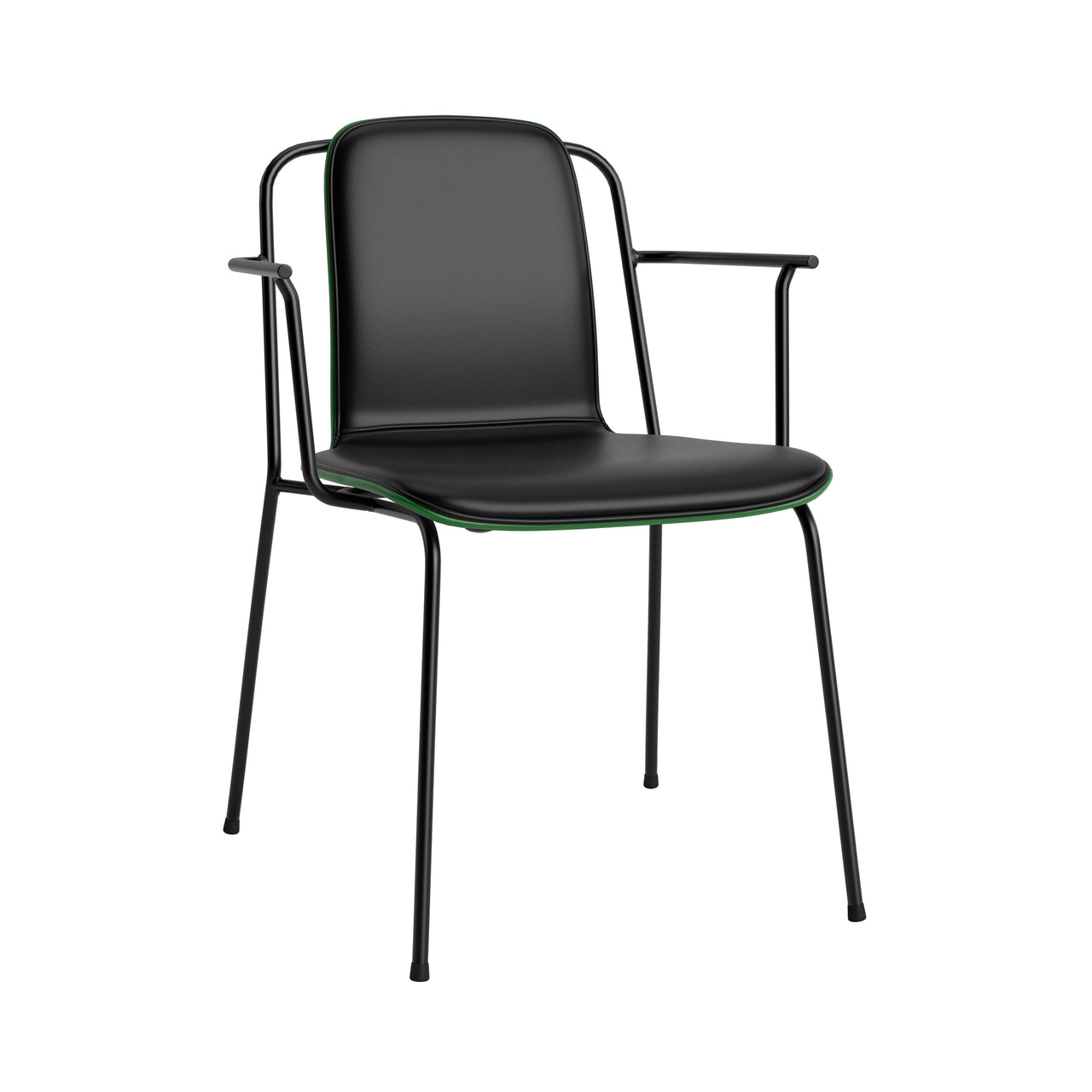 Studio Armchair: Front Upholstered + Green