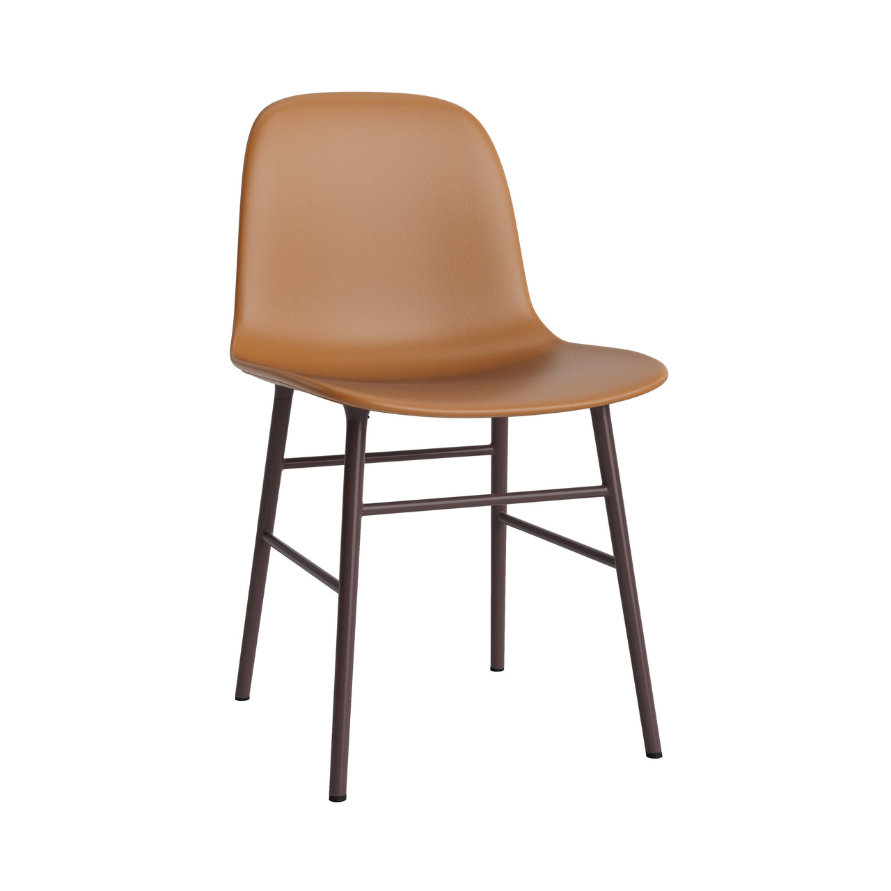 Form Chair: Steel Base + Full Upholstered + Brown