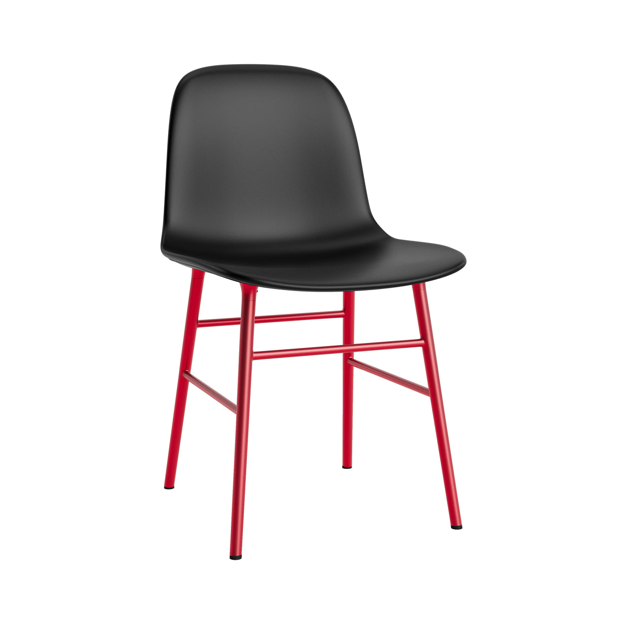 Form Chair: Steel Base + Full Upholstered + Bright Red