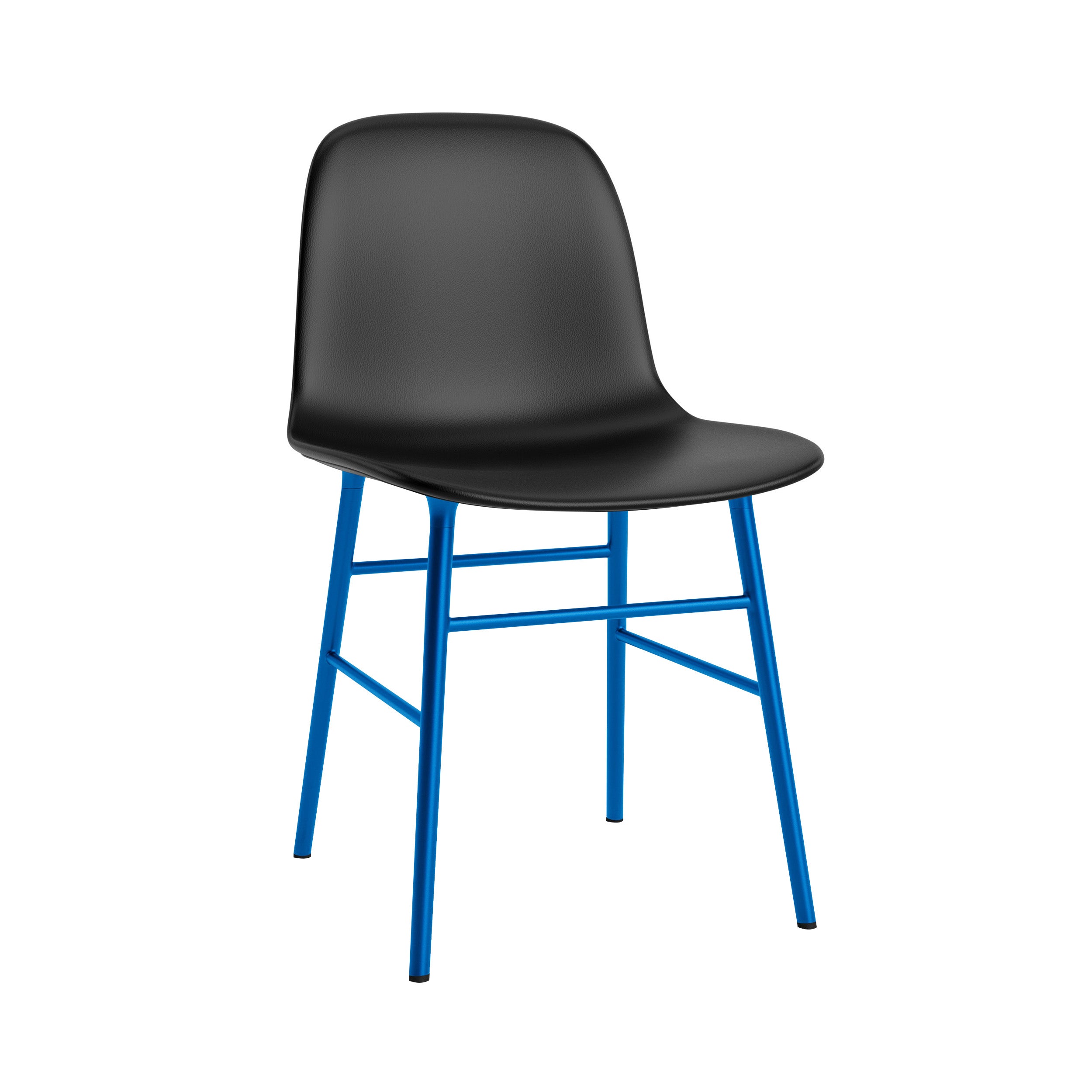 Form Chair: Steel Base + Full Upholstered + Bright Blue