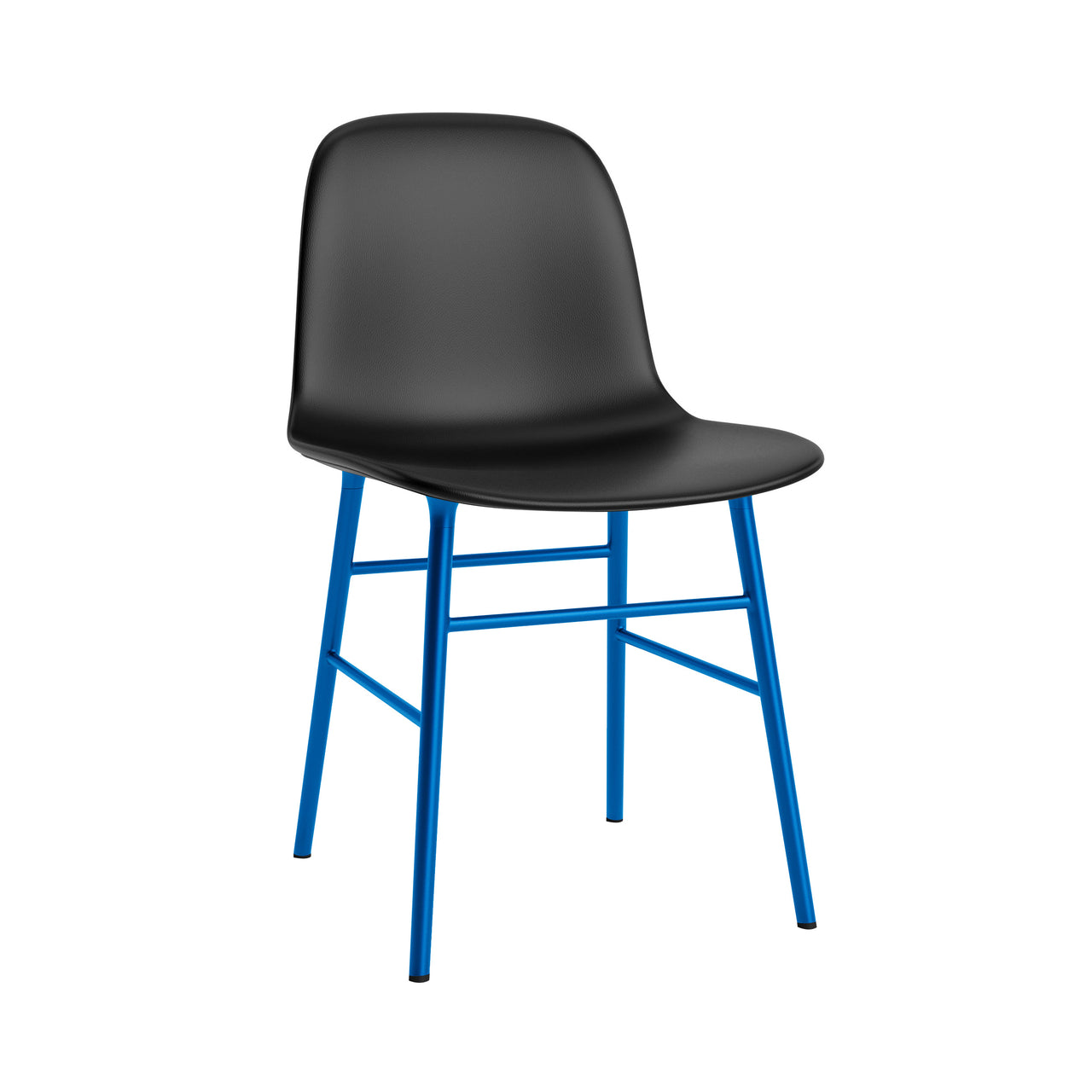 Form Chair: Steel Base + Full Upholstered + Bright Blue