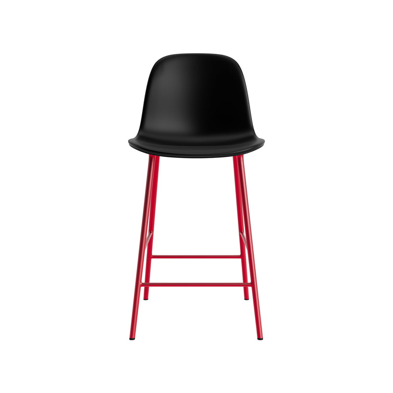 Form Counter Chair: Upholstered + Bright Red