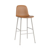 Form Bar Chair: Steel Base + Upholstered + Warm Grey