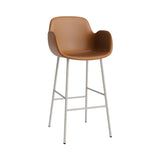 Form Bar Armchair: Steel Base + Fully Upholstered + Warm Grey