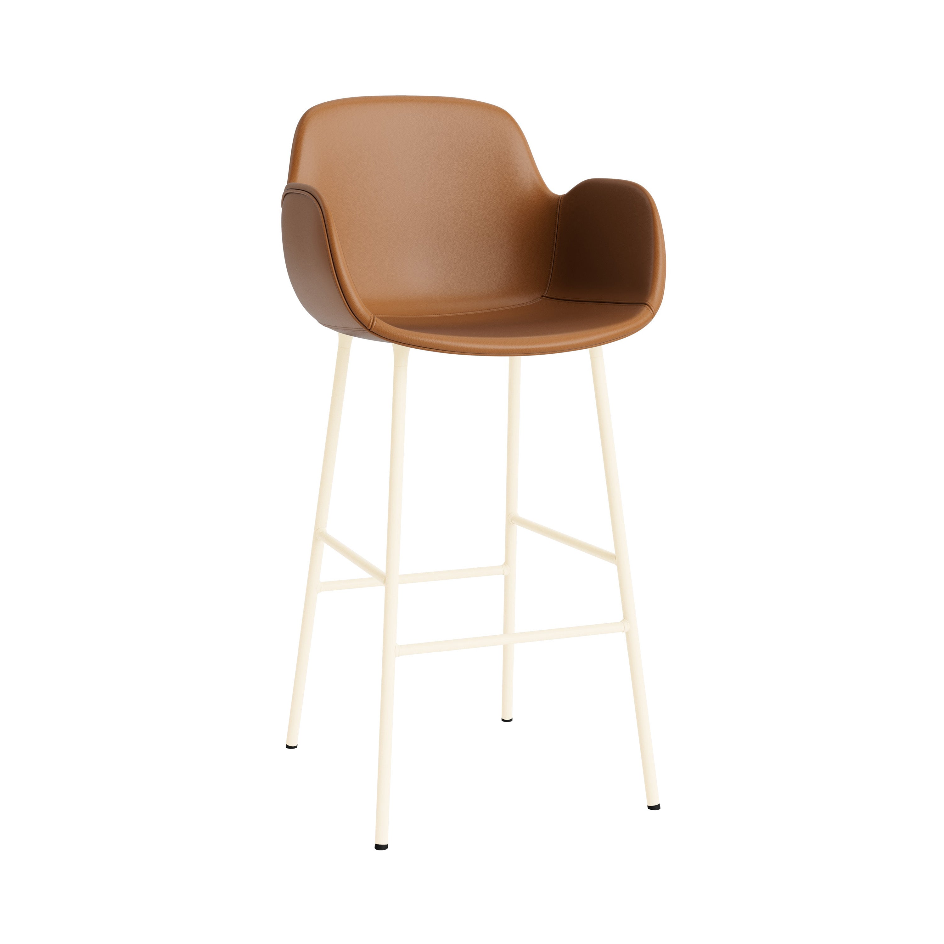 Form Bar Armchair: Steel Base + Fully Upholstered + Cream