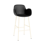 Form Bar Armchair: Steel Base + Fully Upholstered + Cream