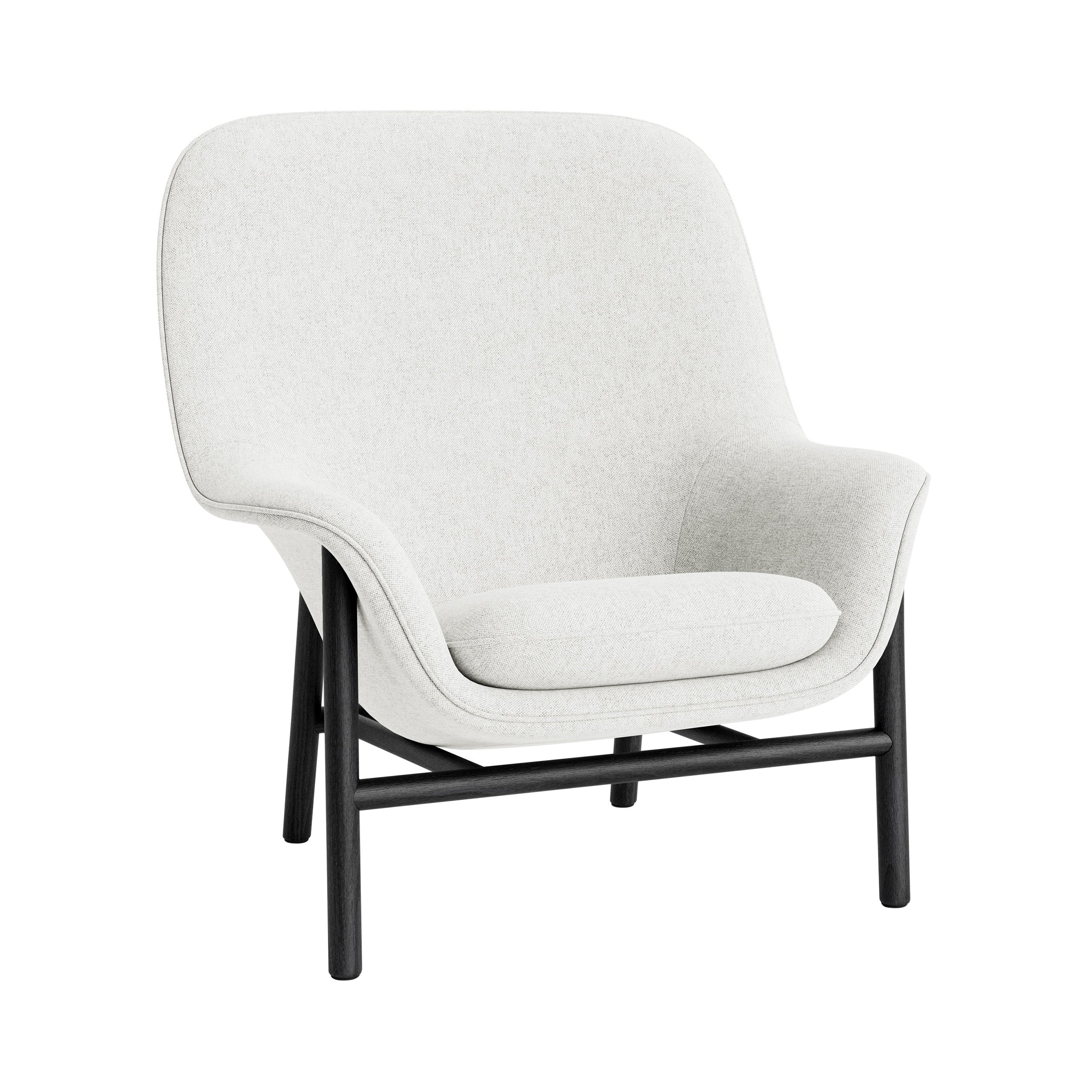 Drape Lounge Chair: High + Wood Base + Without Headrest + Black Oak