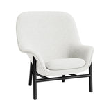 Drape Lounge Chair: High + Wood Base + Without Headrest + Black Oak