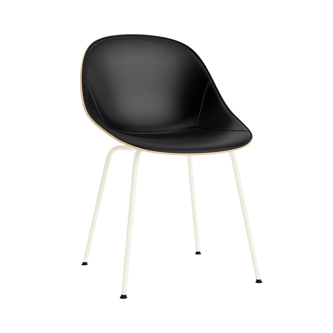 Mat Chair: Steel Base + Front Upholstered + Hemp + Cream