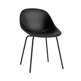 Mat Chair: Steel Base + Front Upholstered + Seaweed + Black