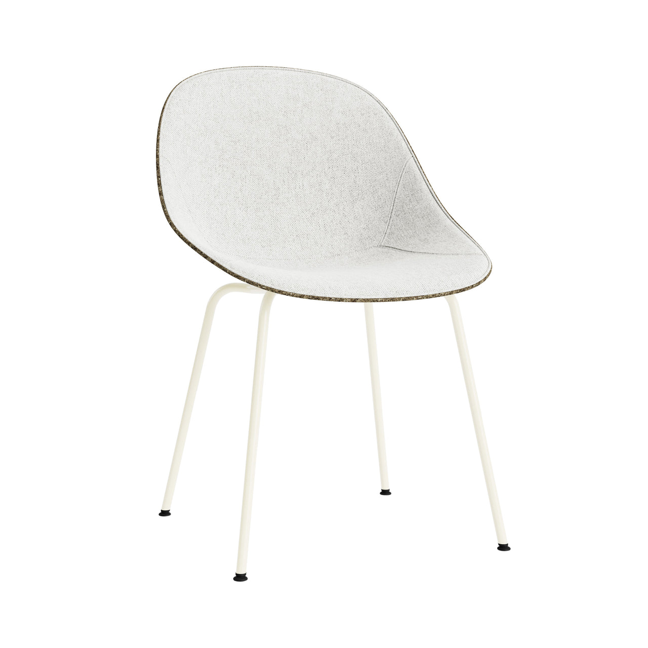 Mat Chair: Steel Base + Front Upholstered + Seaweed + Cream